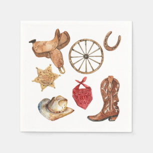 Serviette En Papier Western First Rodeo Wild West Cowboy Napkin