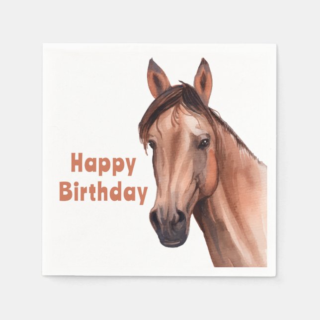 Serviette En Papier Western Mariage Horse Rustique Pays équestre (Devant)