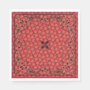 Serviette En Papier Western Paisley Red Bandana