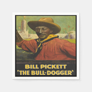 Serviette En Papier Western Party Napkins Black Cowboy