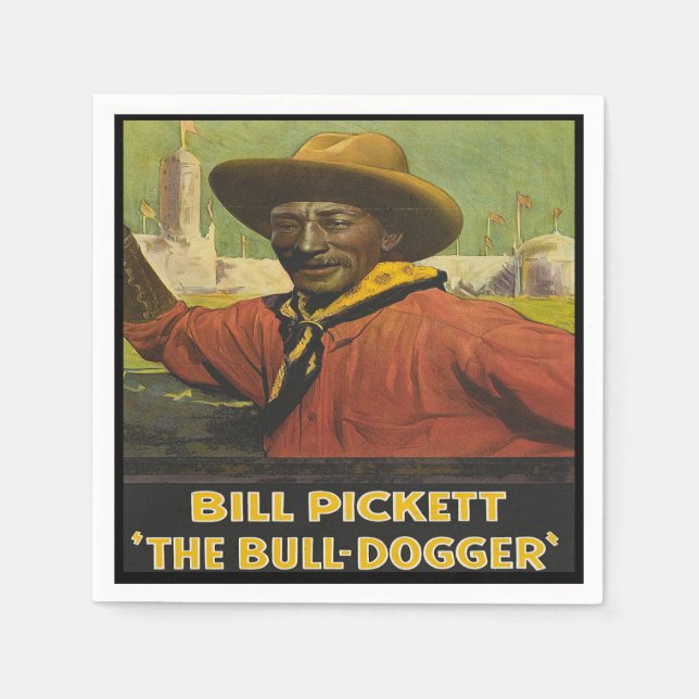 Serviette En Papier Western Party Napkins Black Cowboy (Devant)