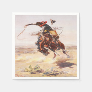 Serviette En Papier Western Party Napkins Cowboy équitation Bucking Ho