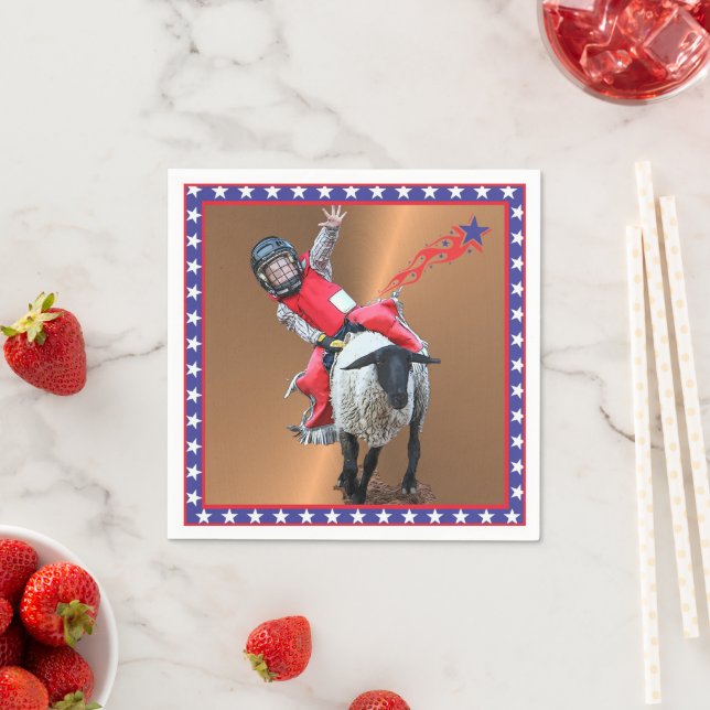 Serviette En Papier Western Rodeo Mutton Busboy Cowboy Kid (En situation)