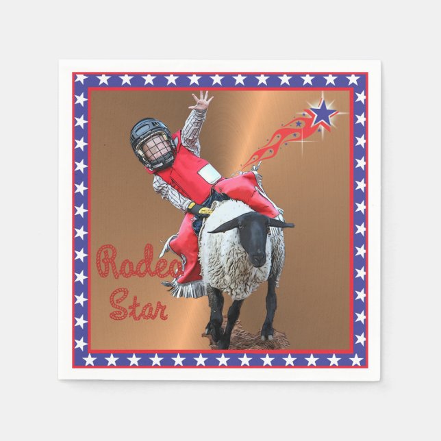 Serviette En Papier Western Rodéo Star Mutton Busid (Devant)