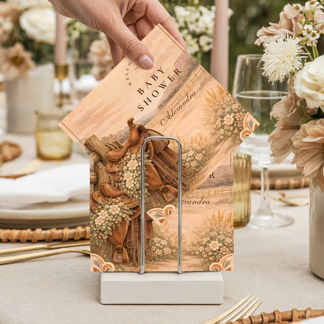 Serviette En Papier Western Saddle Wildflower Baby Shower (Créateur téléchargé)