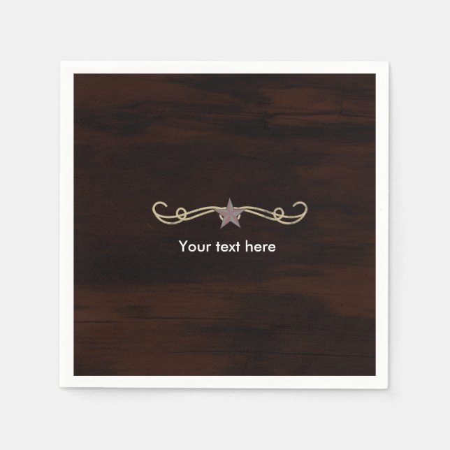 Serviette En Papier Western Star Country Party Diner Cocktail Napkins (Devant)