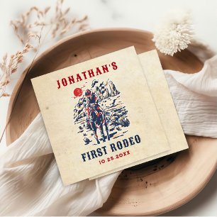 Serviette En Papier Western Vintage Desert Premier Rodéo 1er Anniversa