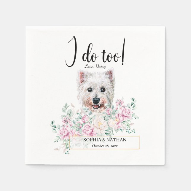 Serviette En Papier Westie chien Mariage Cocktail Napkins (Devant)