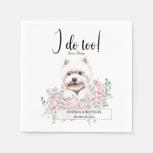 Serviette En Papier Westie chien Mariage Cocktail Napkins (Devant)