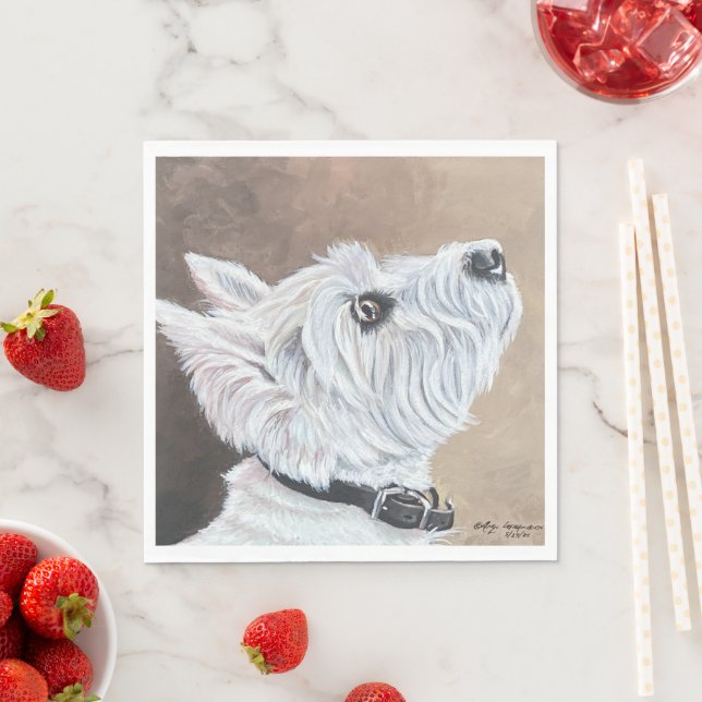 Serviette En Papier Westie Recherche vers le profil B (En situation)
