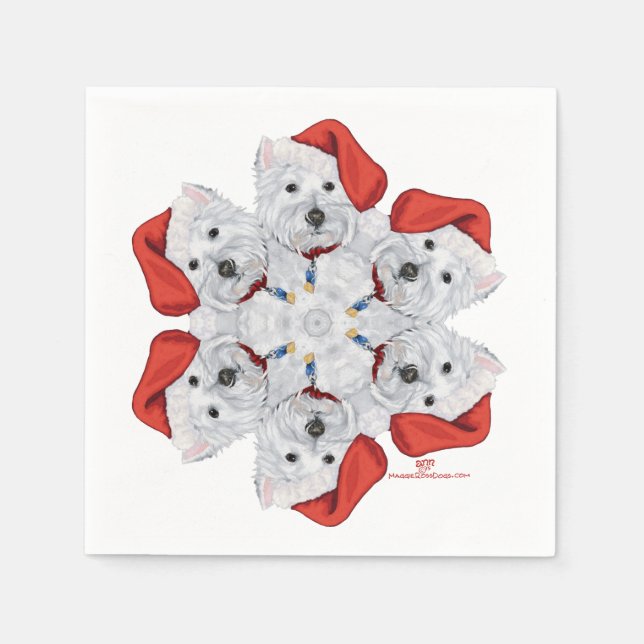 Serviette En Papier Westie Snowflake (Devant)