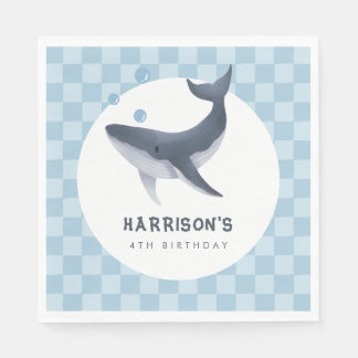 Serviette En Papier Whale Under The Sea Ocean Thank You Favor