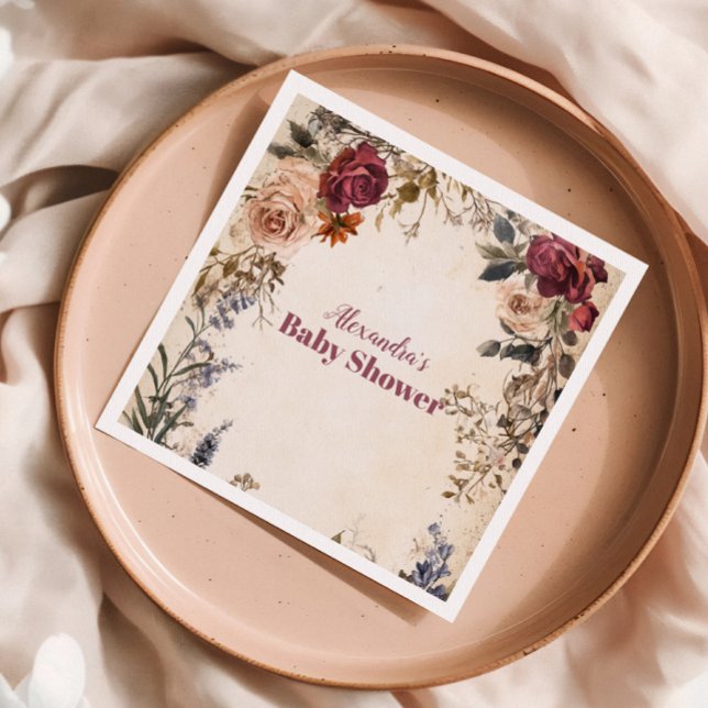 Serviette En Papier Whimsical Baby in Bloom Fleur sauvage (Créateur téléchargé)