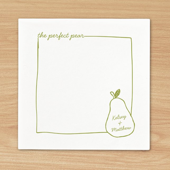 Serviette En Papier Whimsical & Chic Personnalisé Funny Pear Mariage (Créateur téléchargé)