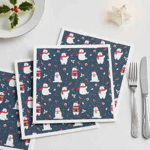 Serviette En Papier Whimsical Christmas Polar Bears ID850