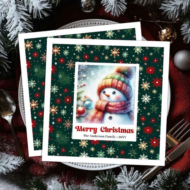 Serviette En Papier Whimsical Christmas Snowman Napkins Editable Party (Whimsical Christmas Snowman Napkins Editable Party Napkins

)