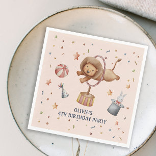 Serviette En Papier Whimsical Circus Lion Anniversaire de enfant Party