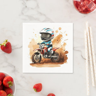Serviette En Papier Whimsical Dirt Wheels Motorcycle Anniversaire