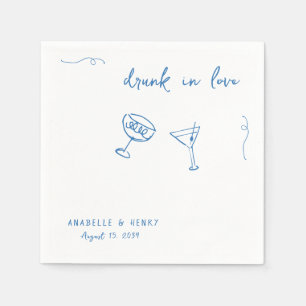 Serviette En Papier Whimsical Drunk in Love Handwriting Script Mariage