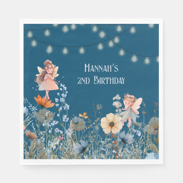 Serviette En Papier Whimsical Fairy Garden Magie Deuxième anniversaire (Devant)