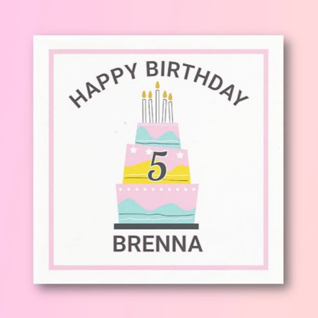 Serviette En Papier Whimsical Happy Birthday fête d'enfant (Créateur téléchargé)