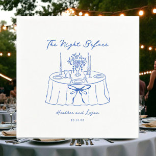 Serviette En Papier Whimsical La Nuit Avant Le Dîner De Répétition Ble