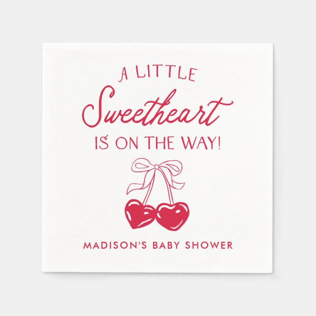 Serviette En Papier Whimsical Little Sweetheart Baby Shower (Devant)