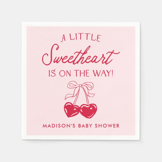 Serviette En Papier Whimsical Little Sweetheart Baby Shower (Devant)