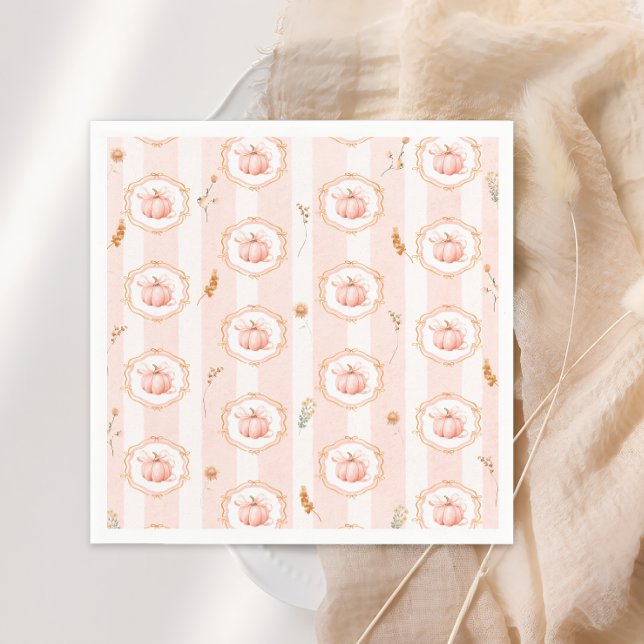 Serviette En Papier Whimsical Pumpkin Fall Floral Baby Shower (Créateur téléchargé)