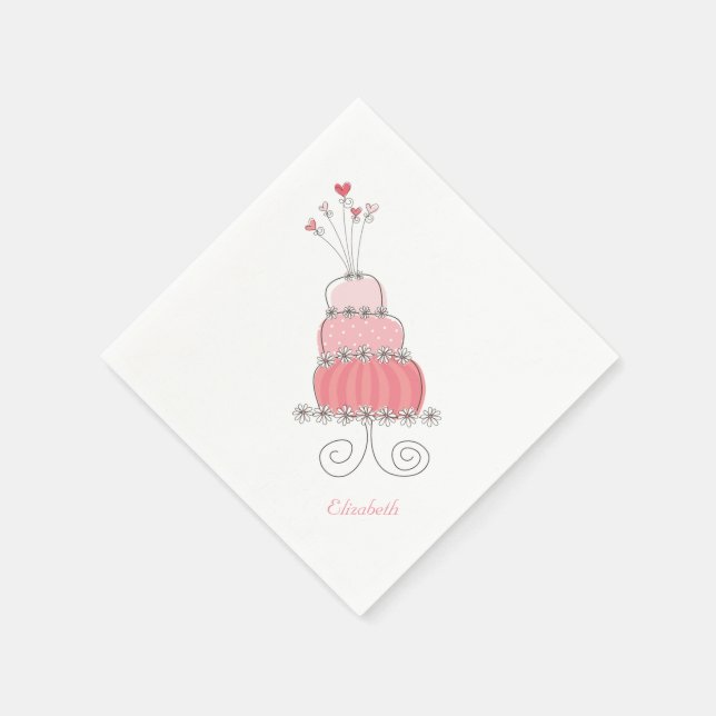 Serviette En Papier Whimsical Rose Girl Daisy Birthday Cake Kids Party (Coin)