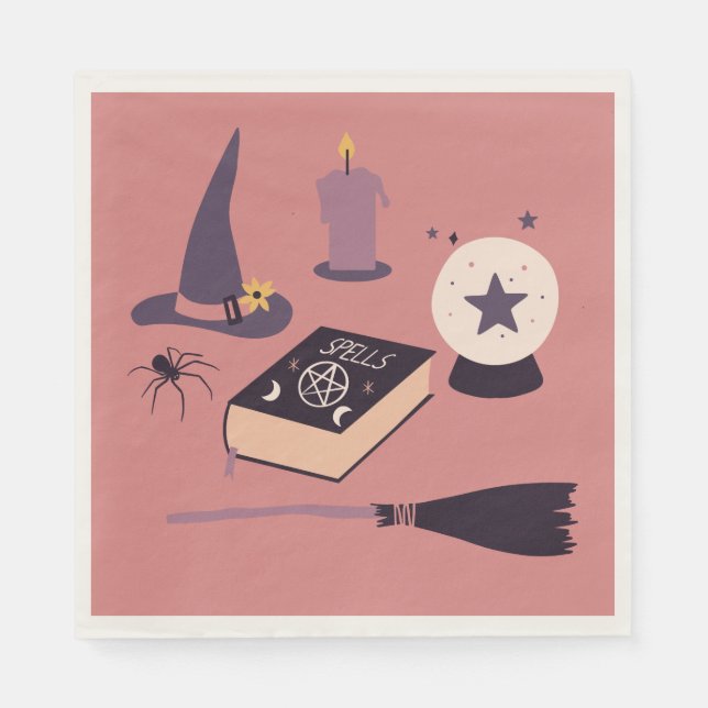 Serviette En Papier Whimsical rose sorcier parti (Devant)