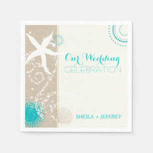 Serviette En Papier Whimsical Starfish + Beach Sand Mariage