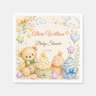 Serviette En Papier Whimsical Teddy Bear Baby Shower