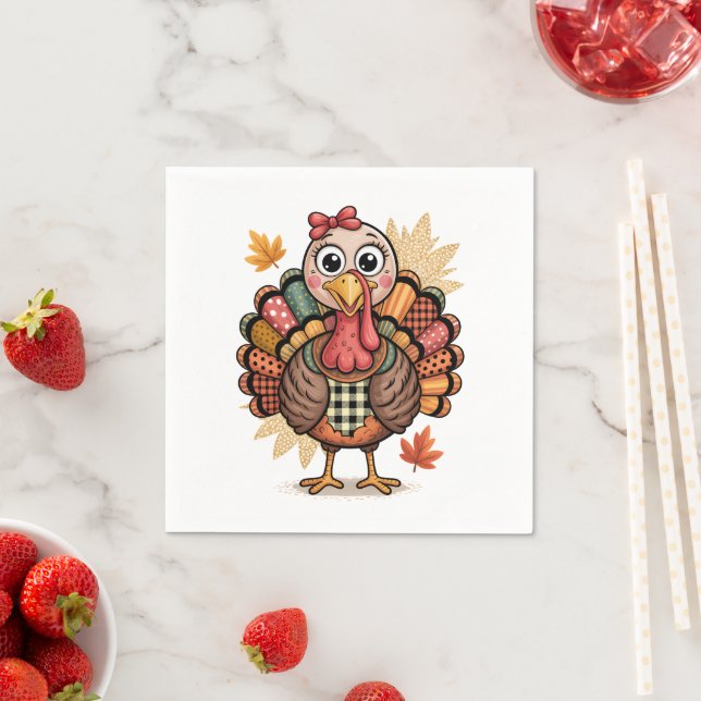 Serviette En Papier Whimsical Thanksgiving Fun (En situation)