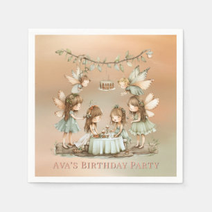 Serviette En Papier Whimsical Vintage Fairies Fête d'anniversaire fill