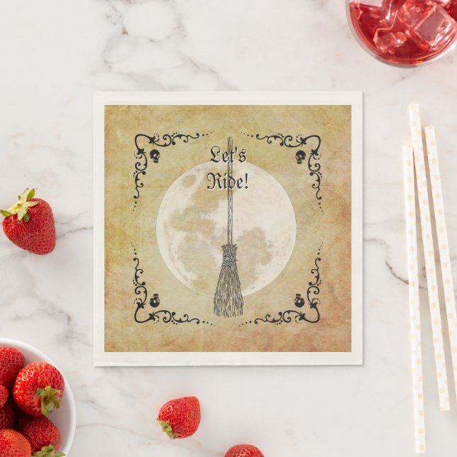 Serviette En Papier Whimsical Witchy Full Moon (En situation)