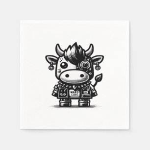 Serviette En Papier Whimsigoth Cyborg Cow Art Vintage Design Classique