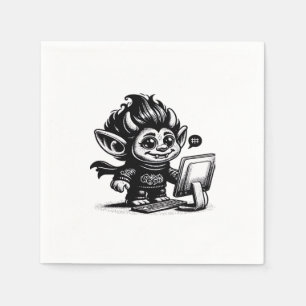 Serviette En Papier Whimsigoth Cyborg Internet Troll Design d'art Vint