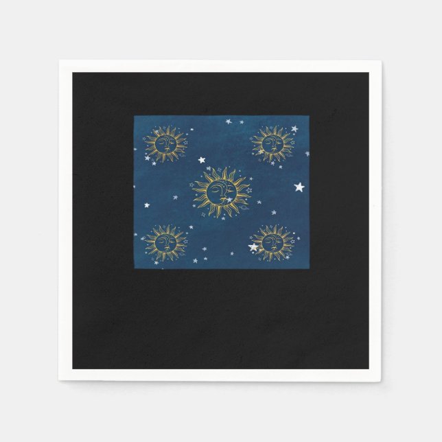 Serviette En Papier Whimsigoth Night Sky Sun Moon Witchy Classic Desig (Devant)