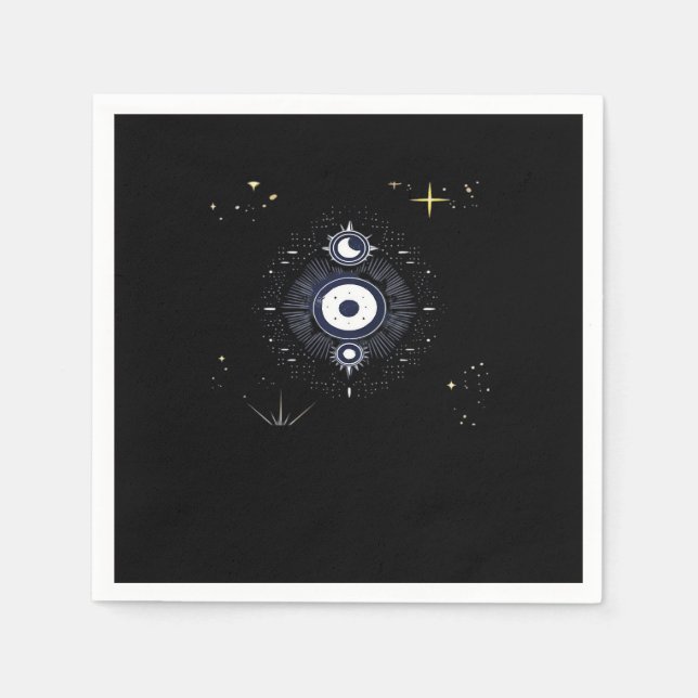 Serviette En Papier Whimsigoth Night Sky Sun Moon Witchy Classic Vinta (Devant)