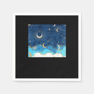 Serviette En Papier Whimsigoth Nuages Sun Moon Witchy Classic