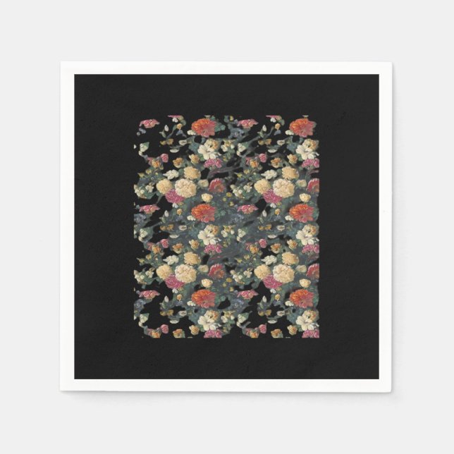 Serviette En Papier Whimsigoth Old Victorian Floral Oil Peinture Class (Devant)