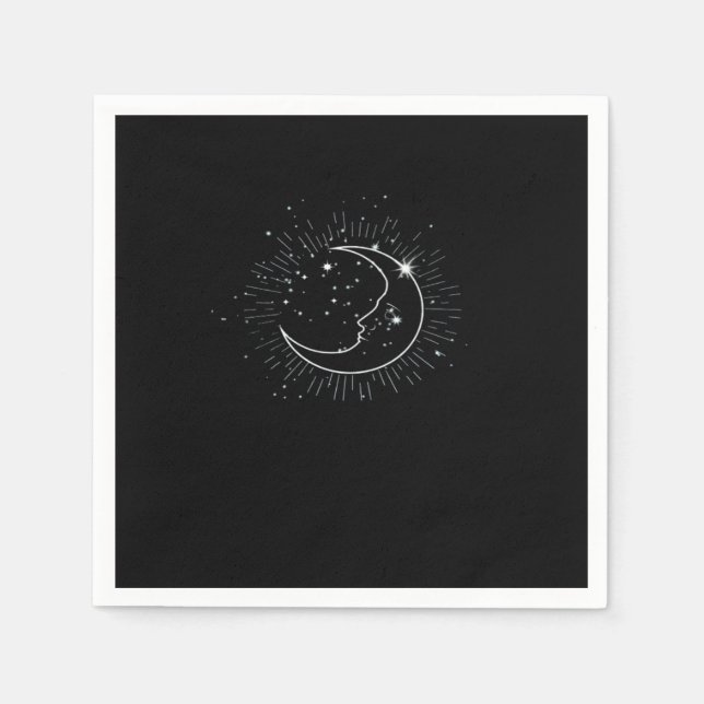 Serviette En Papier Whimsigoth Starry Night Moon Witchy Classic (Devant)