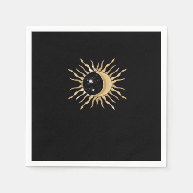 Serviette En Papier Whimsigoth Sun Moon Space Classic (Devant)