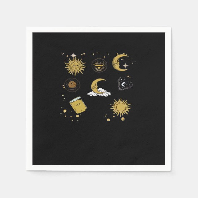 Serviette En Papier Whimsigoth Sun Moon Witchy Classic (Devant)