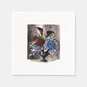 Serviette En Papier Whimsigothique - Gothique Floral Vase esthétique C