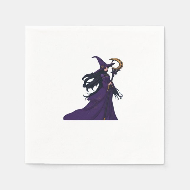 Serviette En Papier Whimsigothique Lune sorcière (Devant)