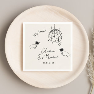 Serviette En Papier Whimsky Retro Fun French Engagement Party