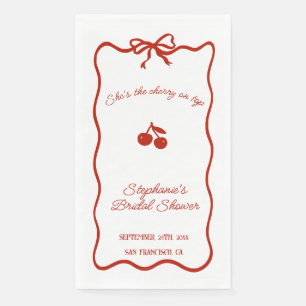 Serviette En Papier Whimsy Red Elle est la cerise sur la Fête des mari