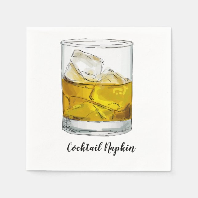 Serviette En Papier Whiskey Cocktail Napkin (Devant)